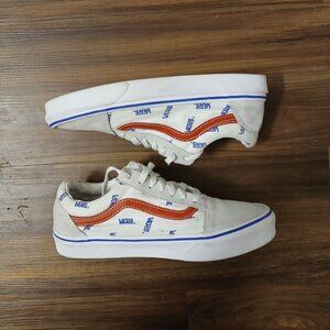 Vans Unisex Old Skool All Over Logo White, men's 6 , women's 7.5